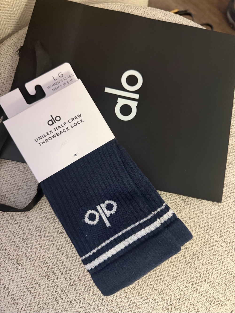 LG Navy and White Mens Casual Half-Crew Socks